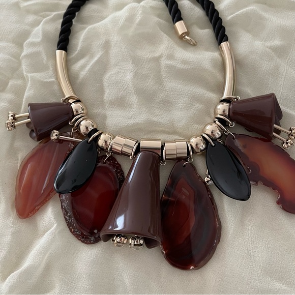 MaxMara Weekend Agate Stone Statement Necklace - Picture 2 of 13